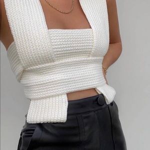 Simonett Nanu Wrap Knit Top in Black size S/M